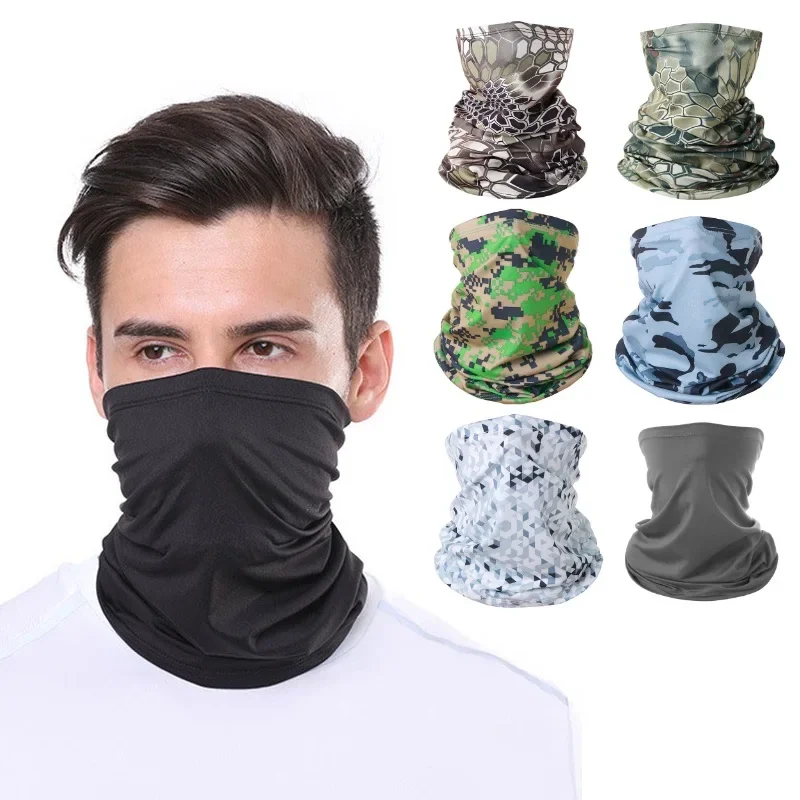 Women Men Ice Silk Face Cover Neck 2025 Tube Outdoor Sports Bandana new Scarf Breathable Hiking Scarf Neck Gaiter Camo Army Bandana