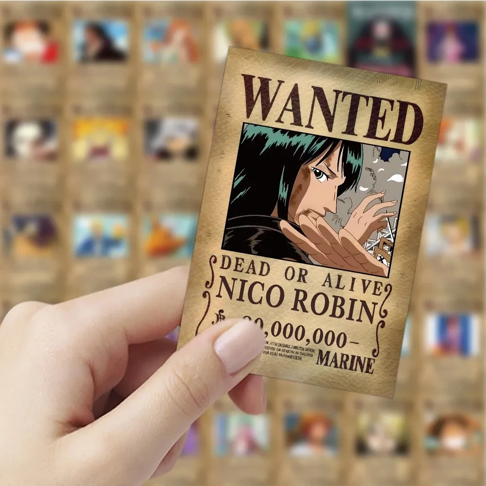 10/30/50/100pcs One Piece Wanted Posters Anime Stickers for Kids Toy Waterproof Graffiti Skateboard Laptop Car Cool Sticker Pack