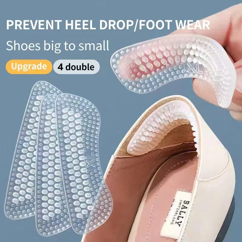 4Pairs Soft Silicone 2025 Insoles Heel Stickers Antislip Wearresistant Foot Heel Posts Half Yard Pad new Fit Massage Pain Relief