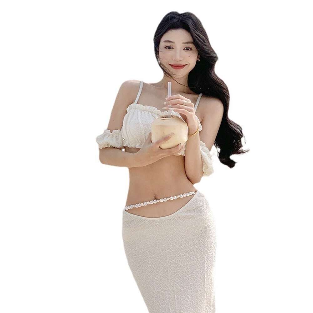 Ddmytiger Ddmytiger Internet Celebrity Spring Summer Vacation Style Set Mind Machine One Shoulder Strap Swimsuit Women S Pure Desire Sexy Wrapped Skir
