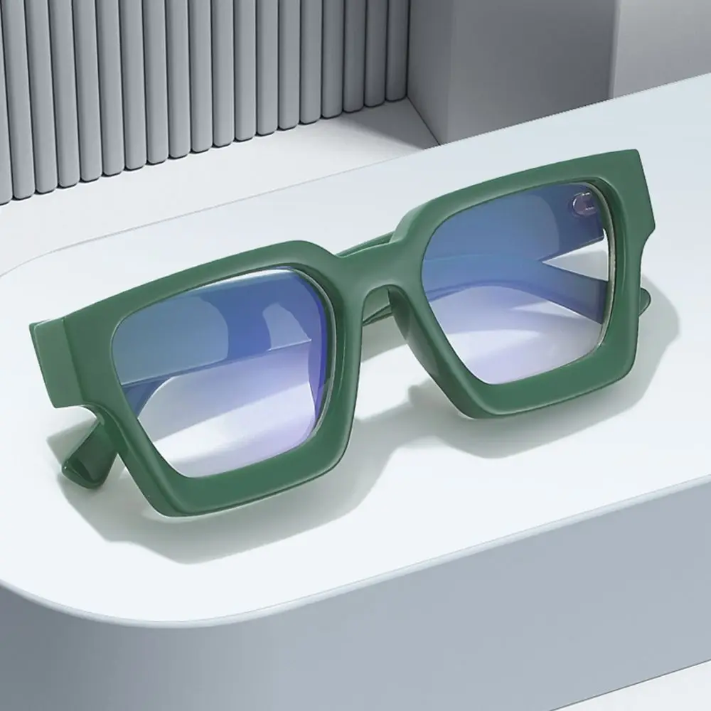 Trendy Oversized Square Anti-blue Light Glasses Vintage Colorful Computer Glasses Men Women Retro Ins Popular Eyewear