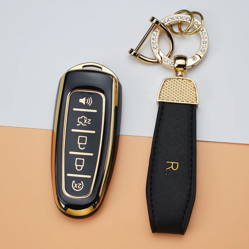 5 Buttons Shell Fob for Ford Edge Explorer Escape Focus Taurus Flex for Lincoln MKS MKT MKX MKZ Navigator TPU Car Key Case Cover