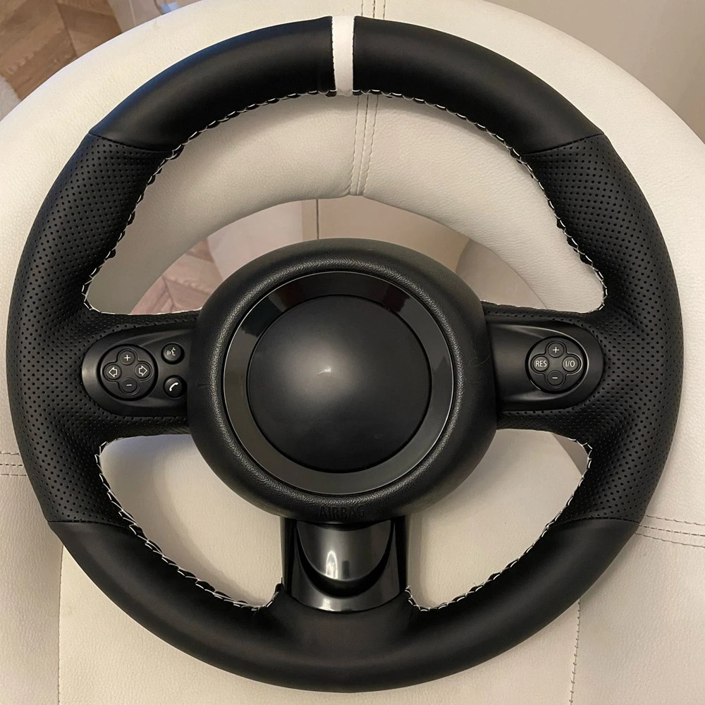 Braid DIY Car Steering Wheel Cover Anti-Slip Artificial Leather For Mini Cooper Hatchback R56/R57 Clubman Clubvan Coupe 3-Spoke