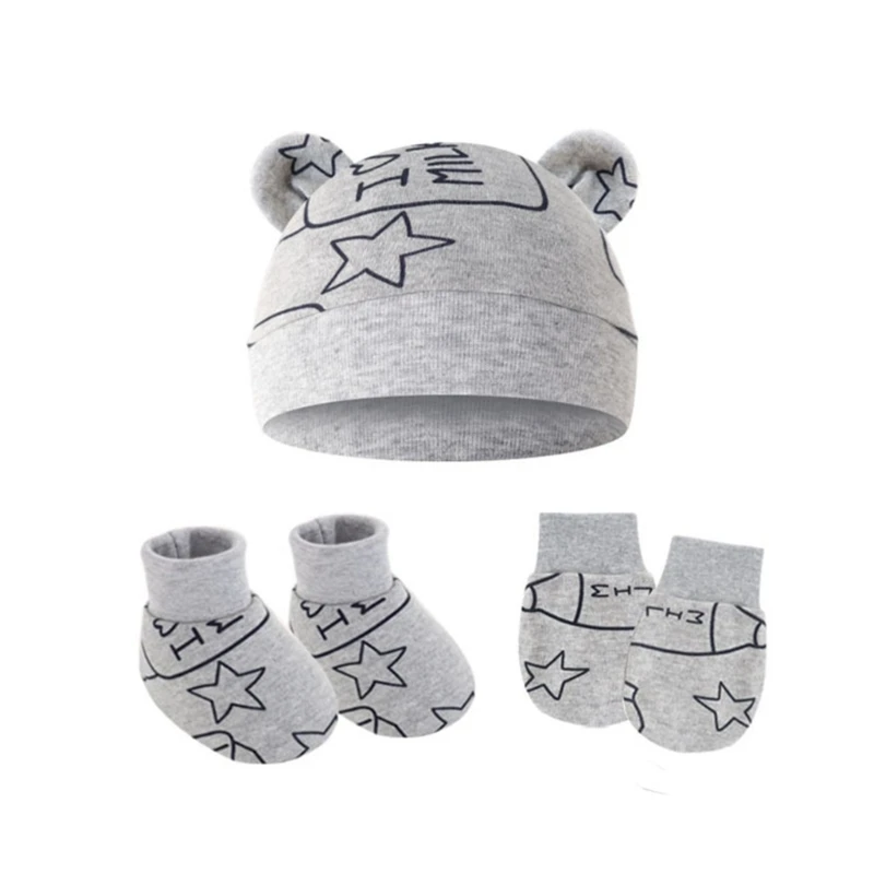 Baby Beanies Gloves Sock Set No Scratch Mitten Newborn Baby Cap Baby Mitten Anti Scratch Newborn Baby Mittens No Scratch