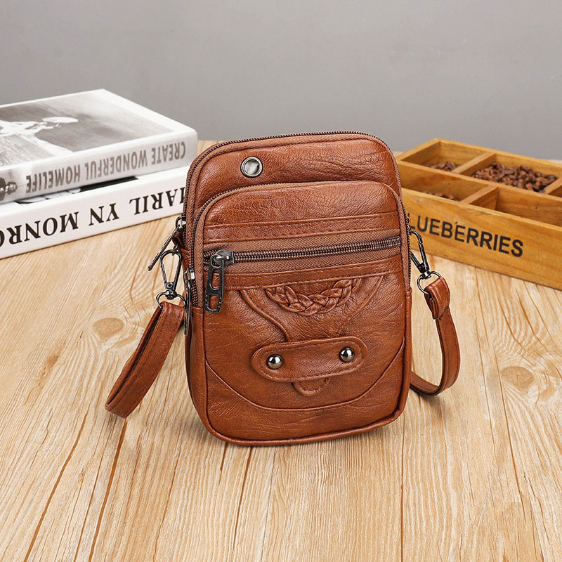 Multi-Functional Soft PU Leather Small Shoulder For Women Vintage Crossbody Cash Purse Cell phone Bag bolsas femininas