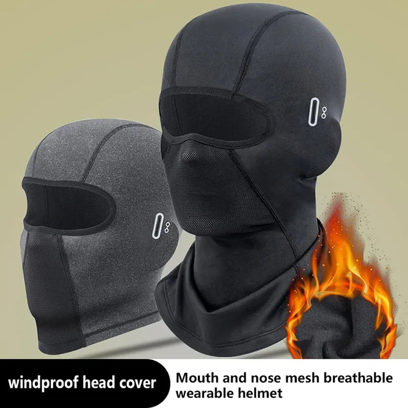 Windproof Fleece Thermal Full Face Mask Hat Neck Gaiter Cold Weather Balaclava Ski Bike Hunting Warm Cycling Motorcycles Scarf