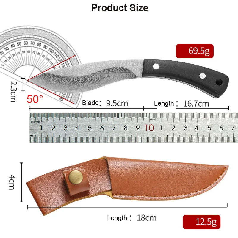 Mongolian Meat Eating Knife,Handmade Forged Knife ,Sheep Knife, Fruit knife,Boning Knife Outdoor BBQ Meat Cleaver Hunting Knife