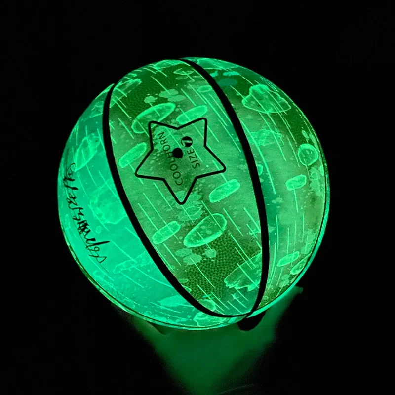 Reflective Glow Basketball Size 5 6 7 2025 new Outdoor Street Cool Balls Glowing Luminous Basketballs Child Youth Adults Balls Free Gift