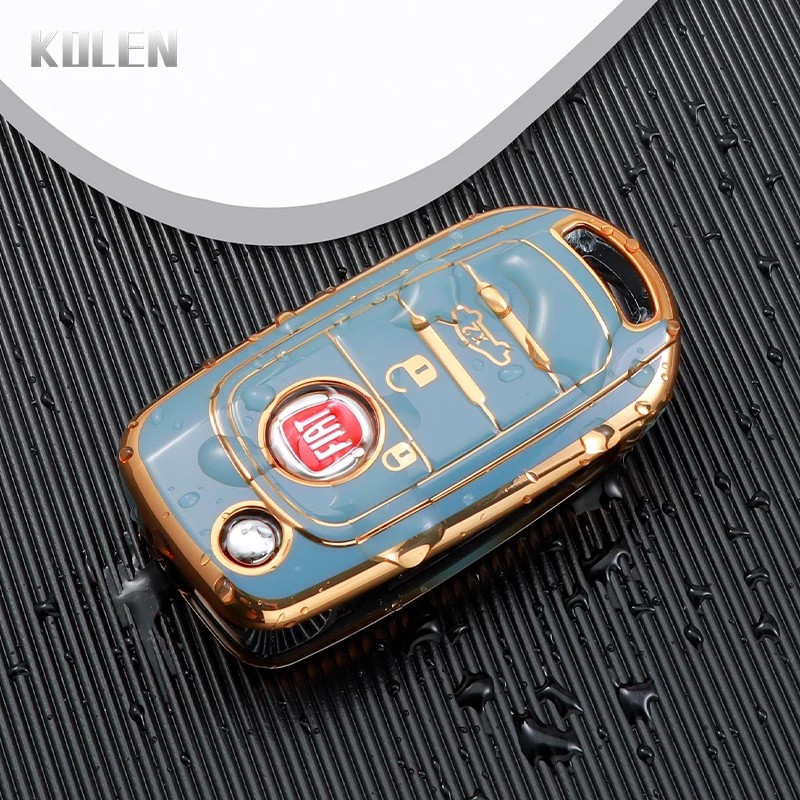 TPU Car Folding Key Case Cover Shell For FIAT Tipo Toro Nuovo Freedom 500X Doblo Argo Grazie new Protector 2025 Holder Fob Accessories