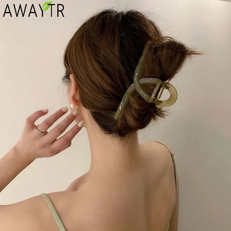 New Hair Claw Catch Clip Large Jelly Color Cross Shark Clip Ins Korea Morandi Color 2025 Hairpin Plate Hair Bath Crab new Clamps Headwear