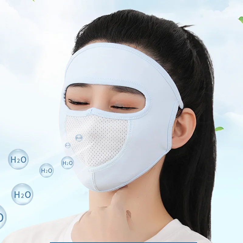 Ice Silk Sunscreen Mask Outdoor Sports 2025 Anti-UV Face Mask new Cycling Breathable Anti-dust Face Cover Women Girls Hanging Ear Mask