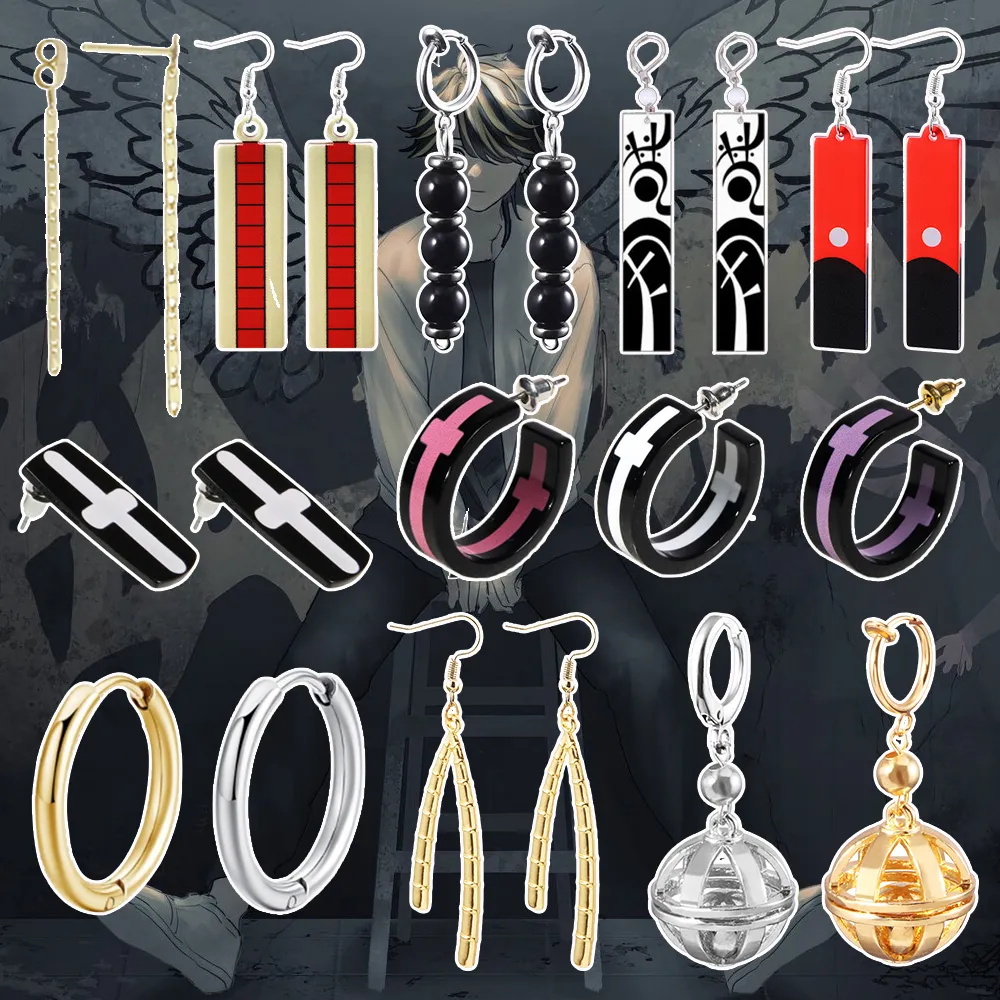 Anime Hoop Earrings Tokyo Revengers Christmas Showdown Chifuyu Matsuno Cosplay Earrings Ear Clip For Women Men Jewelry