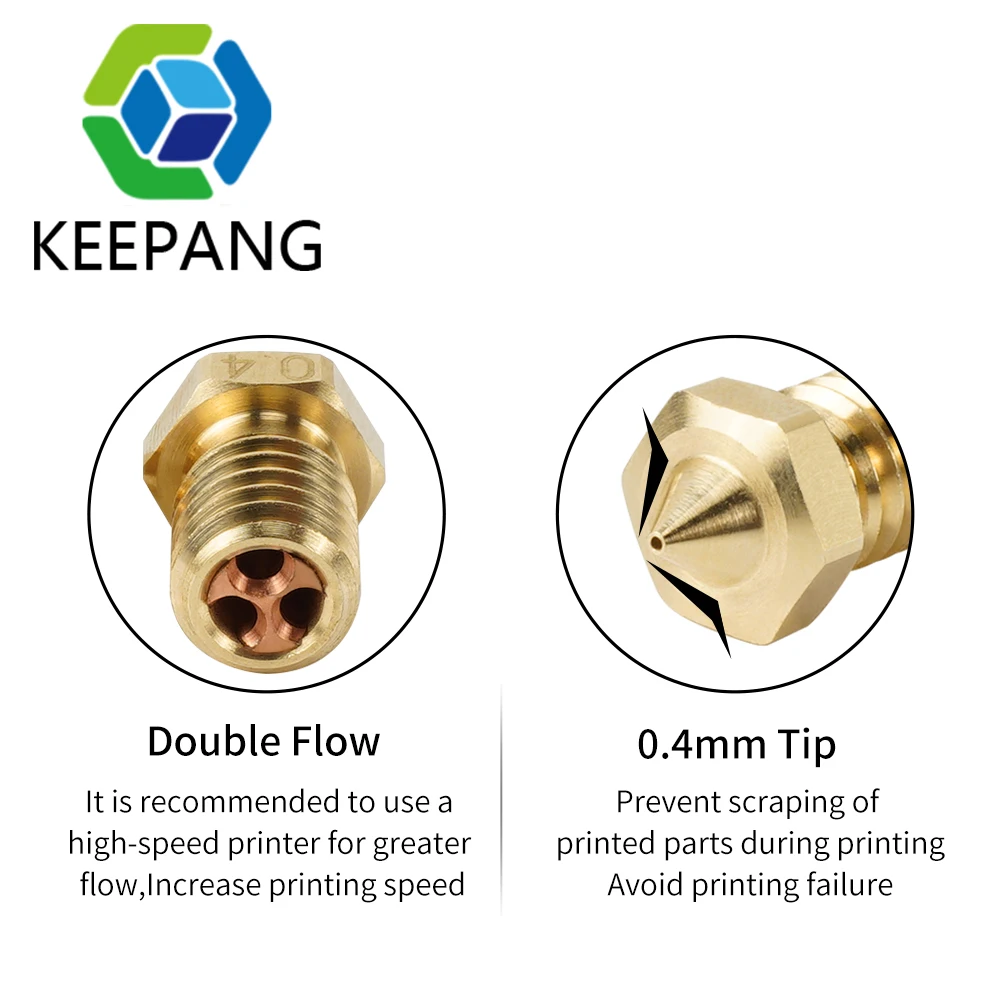 1pcs Clone CHT Nozzle E3D V6 Brass Copper Nozzles M6 High Flow Print Head1.75mm 0.4mm 0.6mm 0.8mm 1.0mm 3D Printer Parts