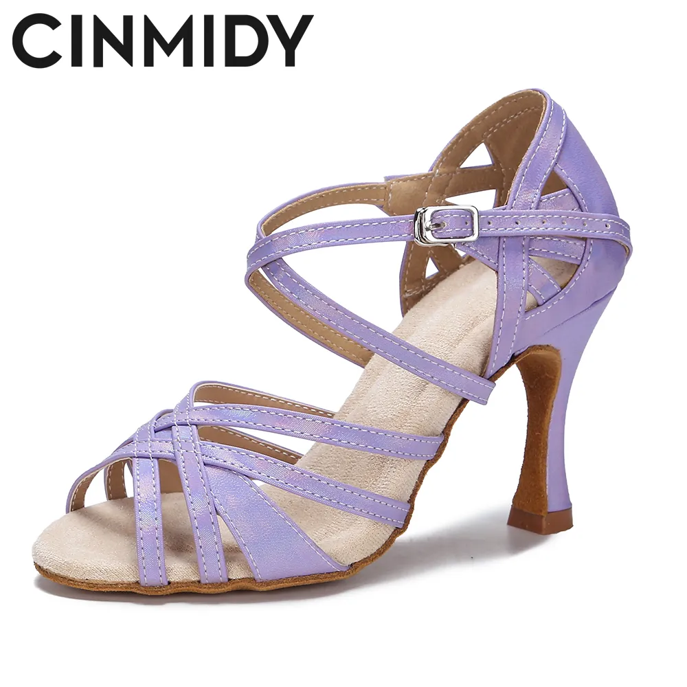 CINMIDY Latin Dance Shoes 2025 For Women Tango Ballroom Dancing Shoes Girls Indoor Dance Training new Shoes Soft Sole Party Shoes