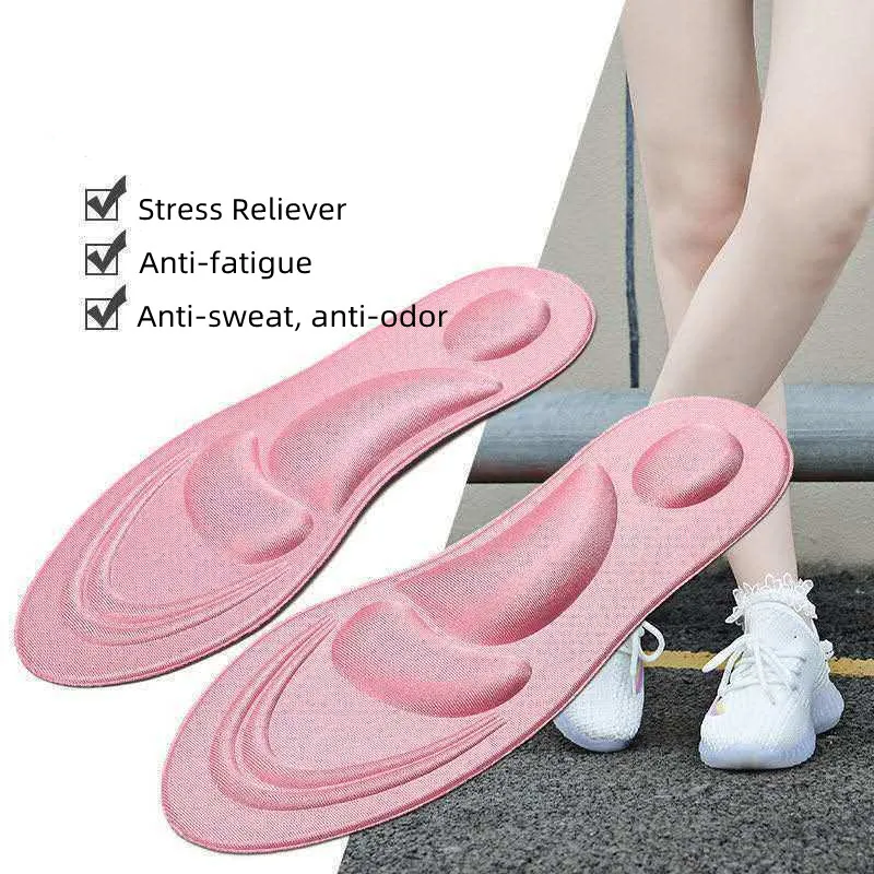 4D Memory Foam Insoles for Shoes Sole Breathable Massage Shoes new Pad 2025 Sports Running Shoe Inserts for Woman Men Feet Orthopedic