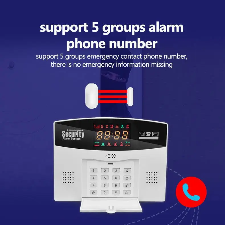 Tuya Alarm System Home Security Alarm Kits Works With GSM / WiFi Support Multi-language Switching Smart Life/Tuya Smart APP
