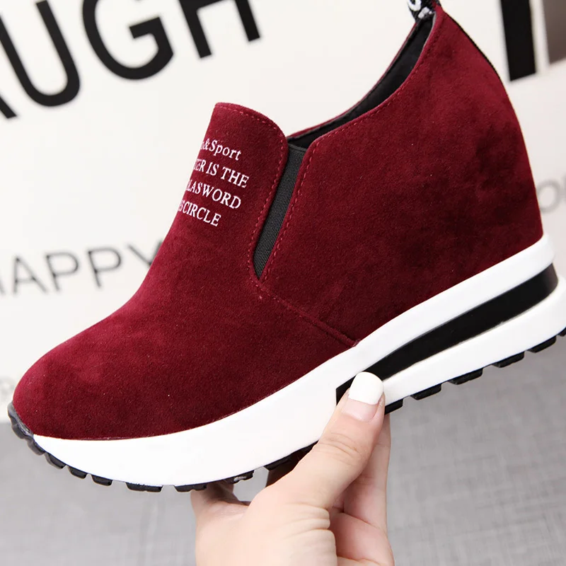 Arrival Wedge Increase Black Shoes Women Sneakers Leisure Platform Breathable atos De Mujer