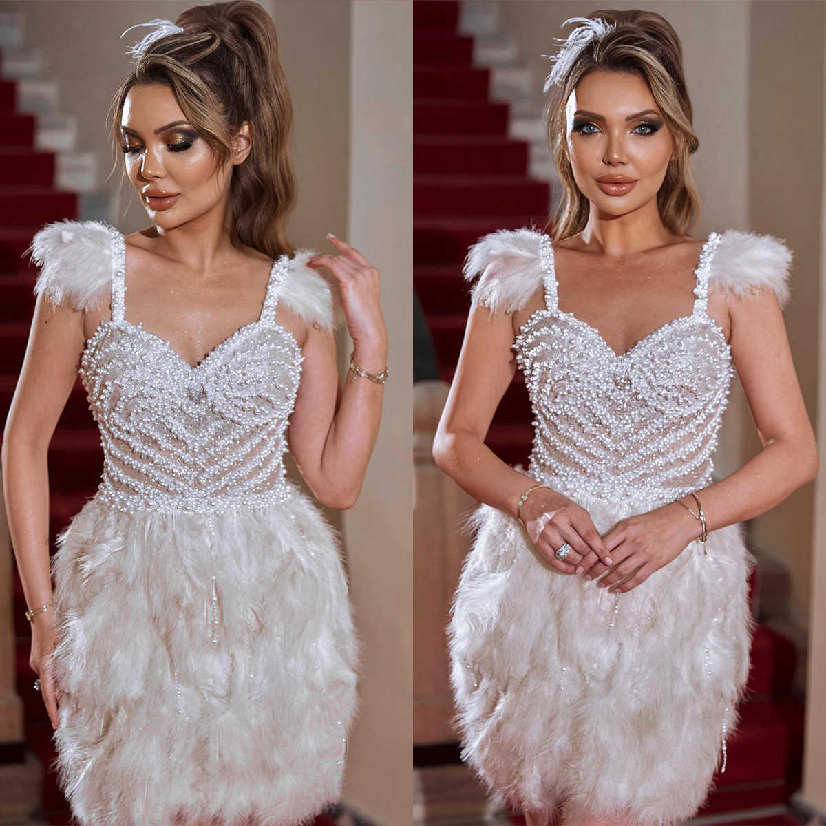 Luxury Beading Mermaid Wedding Dress Sexy Pearls Beading Spaghetti Straps Bridal Gowns Beads Bride Dress For African Women