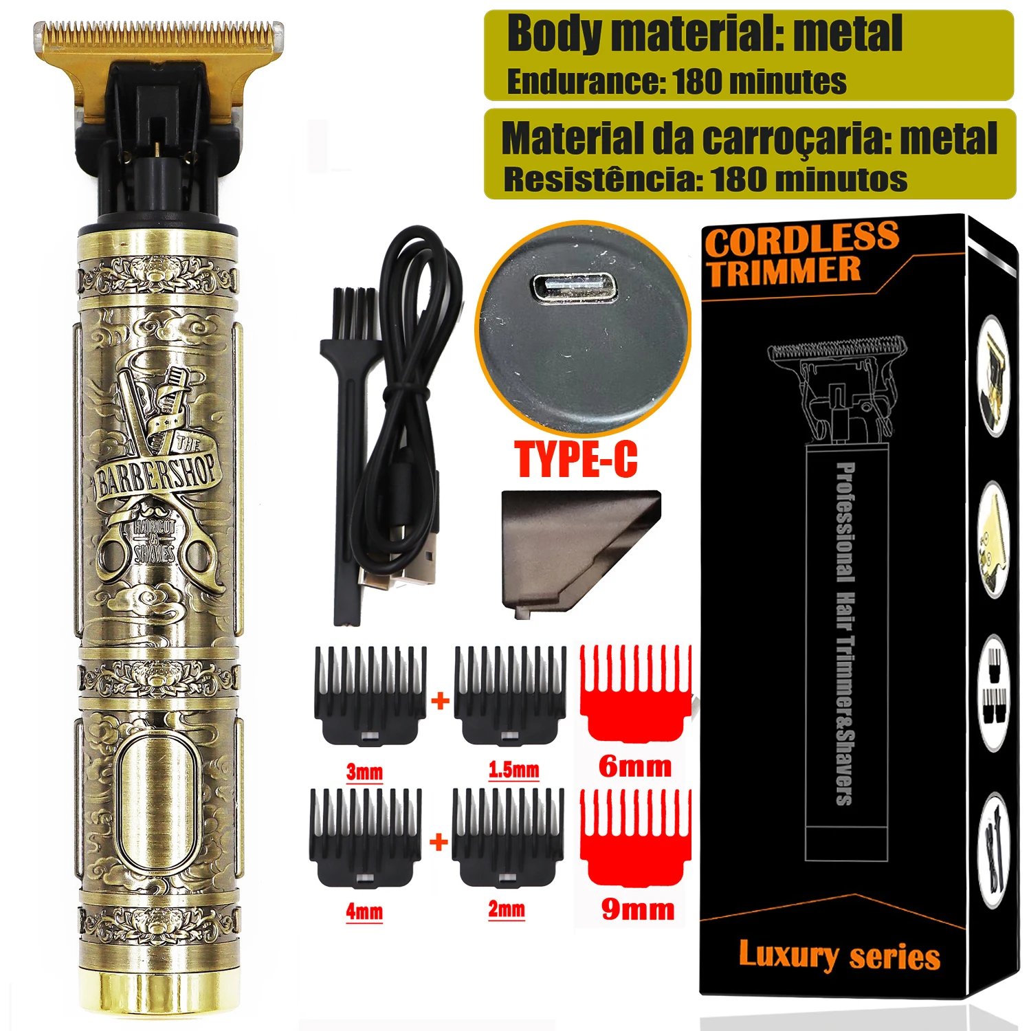OHS S3 T9 All Metal Shaver Travel Portable Electric Barber Electric Pusher Hair Cutting Machine for Women Neuk Jrl