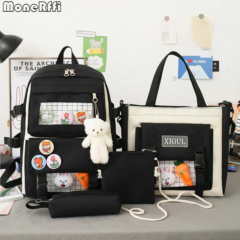 Backpacks Sets High School 2025 Girls School Bags new For Teenage Girls Multi Pockets New Kawaii Backpack Women Haruku Cute Mochila
