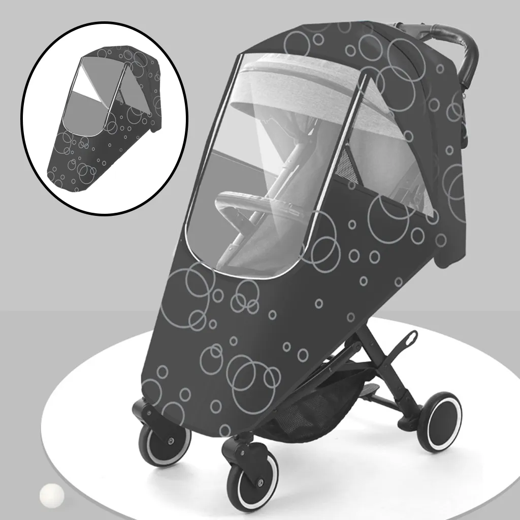 Portable Universal Baby Stroller Waterproof Rain Cover Stroller Accessories Wind Dust Shield Zipper Open for Pushchairs Raincoat