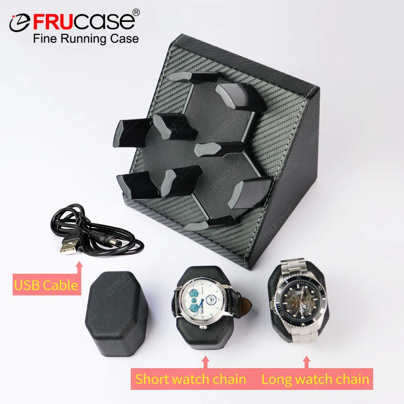 FRUCASE PU Watch Winder for automatic watches automatic winder for 3 watches Watch Box