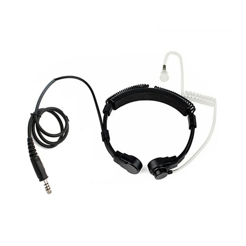 Walkie Talkie Microphone Tactical Throat Mic Earpiece Headset NATO Plug for Kenwood Baofeng UV-5R
