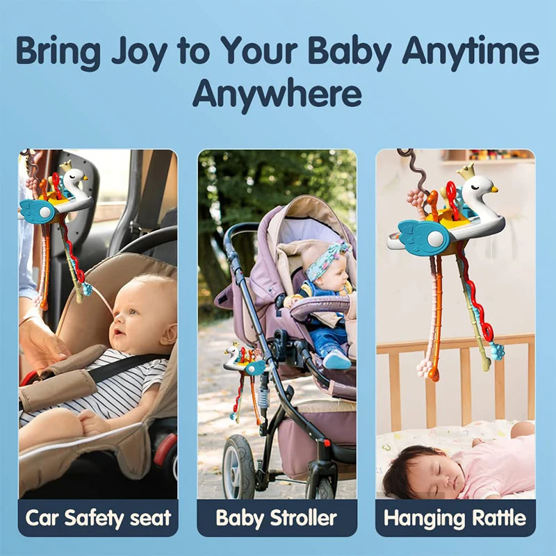 Montessori Activity Baby Toys 1 2 3 new Year Development Silicone Teething Toys Pull String Sensory Toys 2025 For Babies 6 12 Months Gift