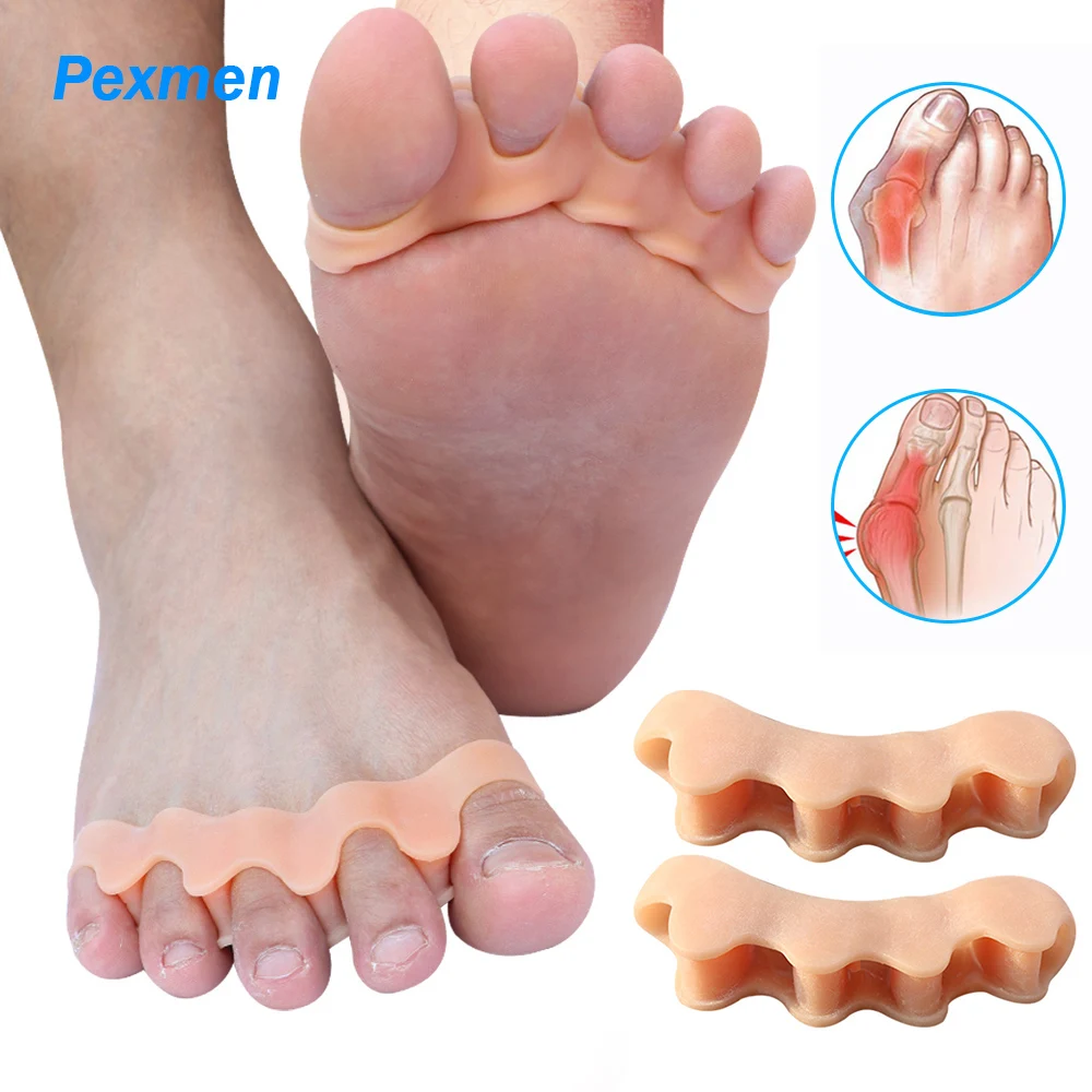 Pexmen 2Pcs/Pair Gel Toe Separator Toe Protector 2025 to Correct Bunions and Restore Toes to new Their Original Shape for Women and Men