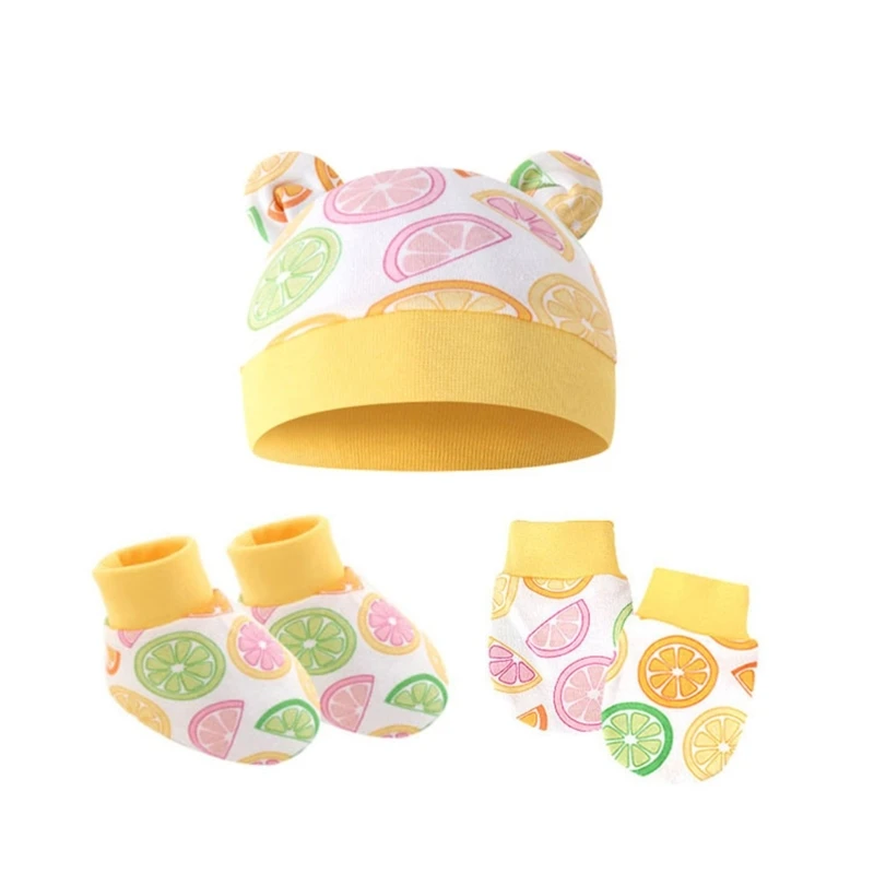 Baby Beanies Gloves Sock Set No Scratch Mitten Newborn Baby Cap Baby Mitten Anti Scratch Newborn Baby Mittens No Scratch