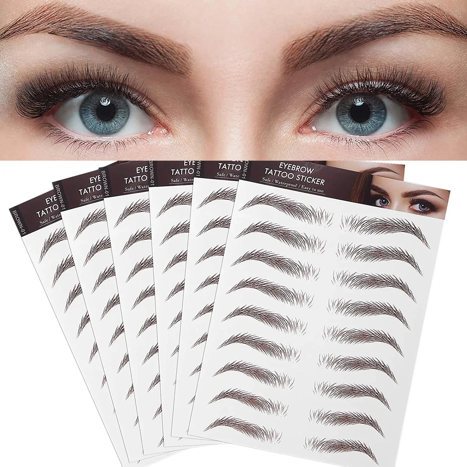 new 4D Hair-Like Eyebrow Stickers Waterproof Eyebrow Tattoo 2025 Water Transfer Eye Brow Enhancer Long Lasting Korean Cosmetics