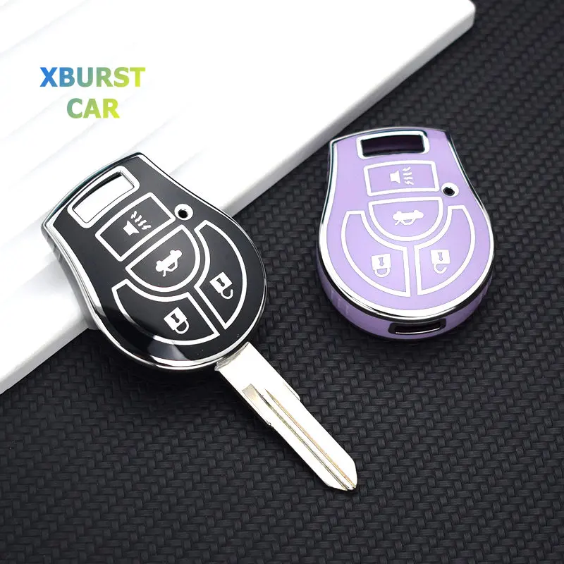 For Nissan Tiida Terrano Cube Pathfinder Rogue 2012 Maxima Altima Sentra Juke Micra Qashqai March 2012 TPU Car Key Case Cover
