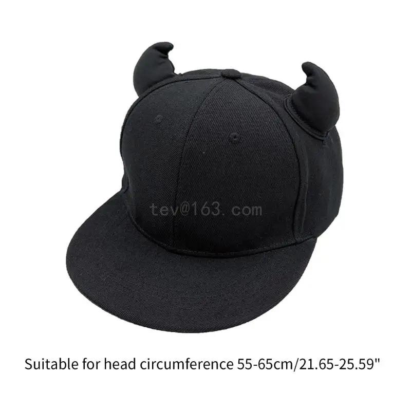 Y2k Teens Cute Baseball Cap with Devil Horn Decor Outdoor Sports Leisure Baseball Cap Woman Breathable Cycling Cap