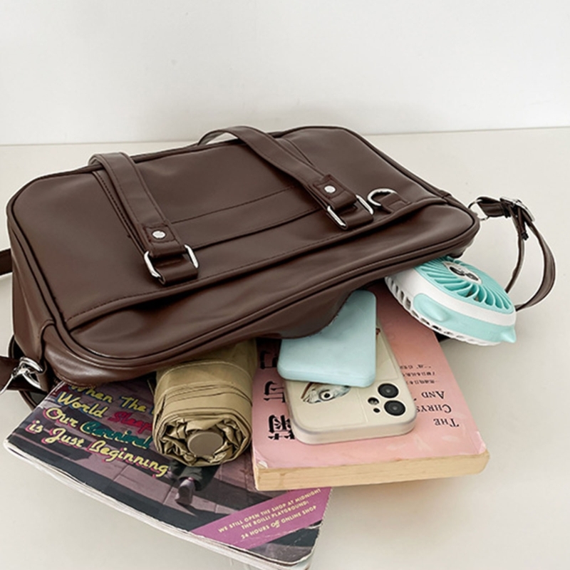Women Harajuku Crossbody Bags Messenger PU Leather Shoulder Bag JK Messenger Bag Ladies Large Capacity Book Handbags