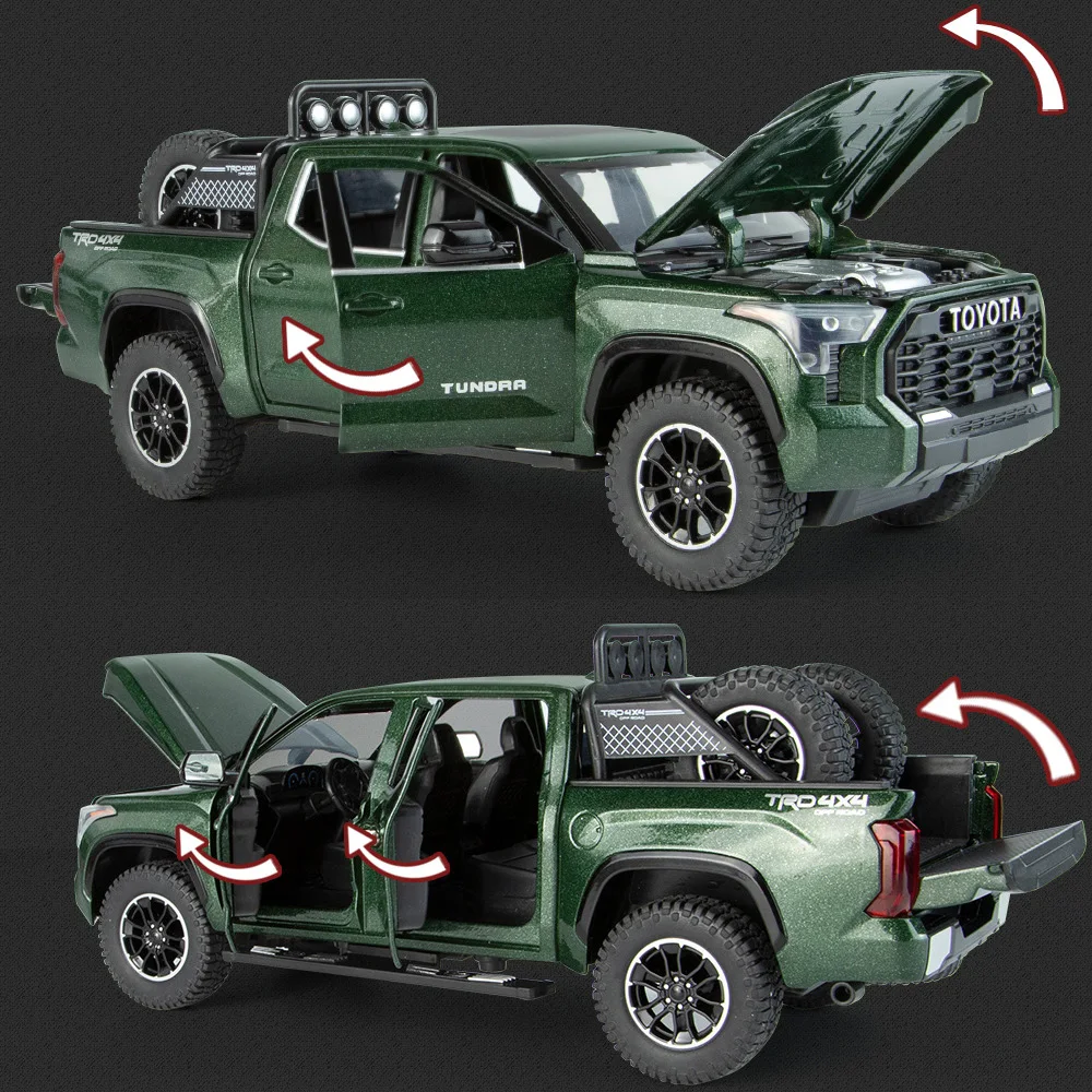 1:24 Scale Toyota Tundra pickup truck Diecast Alloy Pull Back Car Collectable Toy Gifts for Children diecasts & toy vehicles
