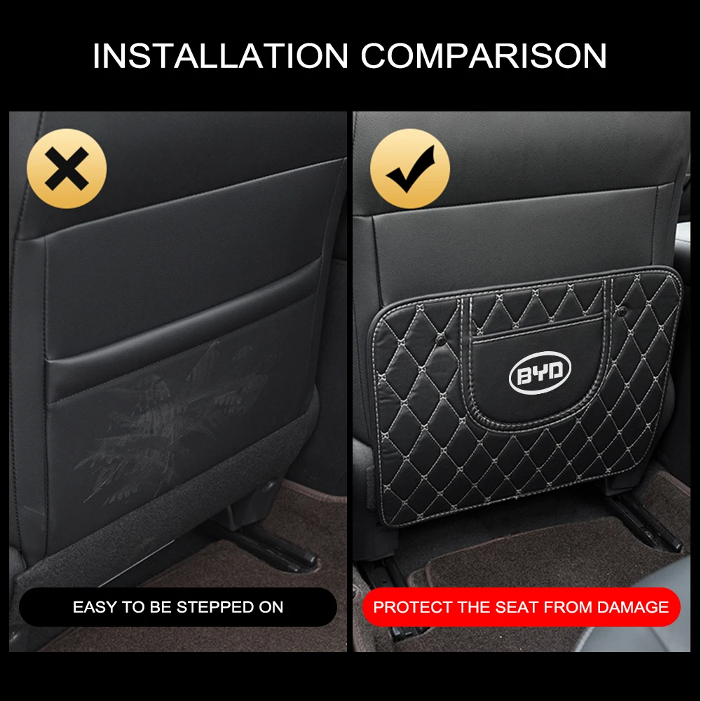 Car Seat Backrest Anti Kick Pad Auto Accessories For BYD Tang F3 E6 Atto 3 Yuan Plus Song Max F0 G3 I3 Ea1 Dmi 2din 2014 G6 Pro