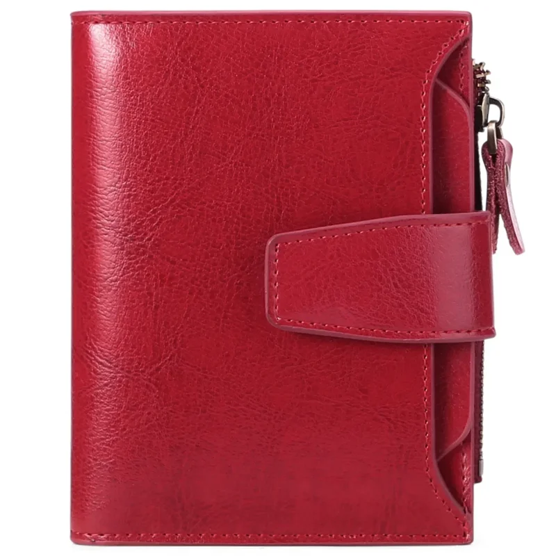 Women Short new Genuine Leather Wallets Vintage Purse 2025 Multi-functional Clutch Coin Card Holder High-quality Small Money Clip 8Z