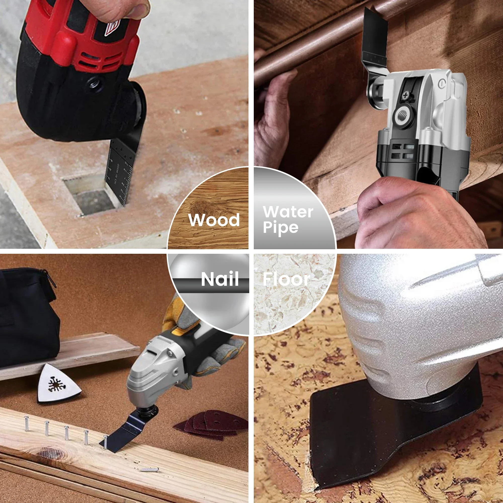 Saw Cutter Blade Accessories 60/50/20/10/5 Pack Oscillating Multi Tool Saw Blades for Renovator Power Wood Cutting Tools Bits