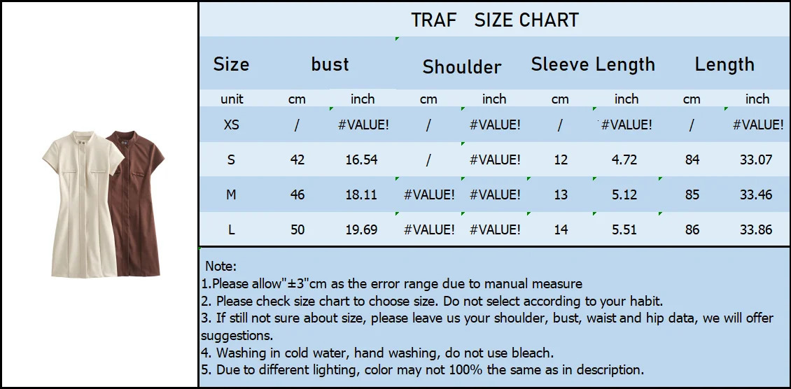 TRAFZARB summer womens twocolor slim round neck zipper pocket decoration short dress 240515