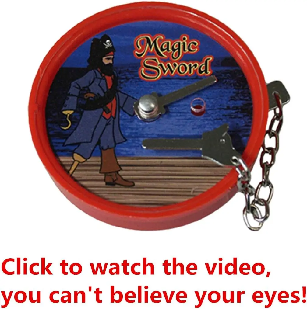 Magical Sword Tricks Magic Pirate Box Secret Box Close Up Show Magic Props Easy Magic Tricks Gift for Kids Children Beginners