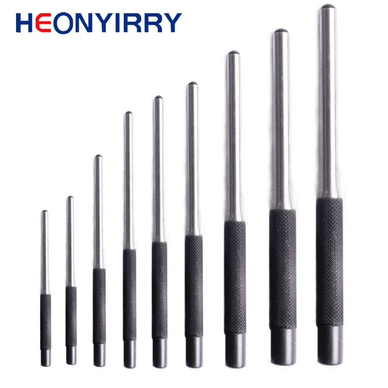 9Pcs 2025 Steel Multi Size Round Head Pins Punch new Set Grip Roll Pins Punch Tool Kit Professional Hollow End Starter Punch Chisel Tools