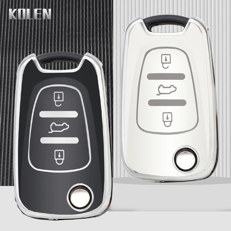 TPU Car Flip Key Case Cover Shell Fob For Hyundai I20 I30 Ix20 Ix35 Elantra Accent For KIA Sportage Rio 3 Soul Optima Ceed K5 K2