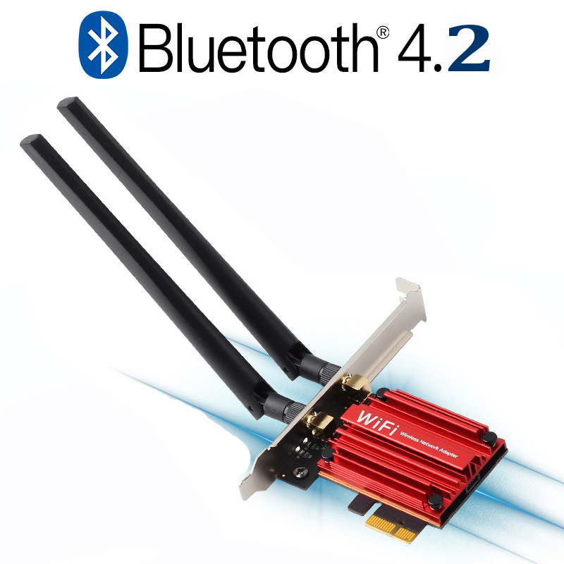 Wifi Adapter 1200Mbps Bluetooth 4.2 M.2 Interface to PCI-E Adapter 2.4G/5G Dual Band Intel 7265 PC Fast Network Card