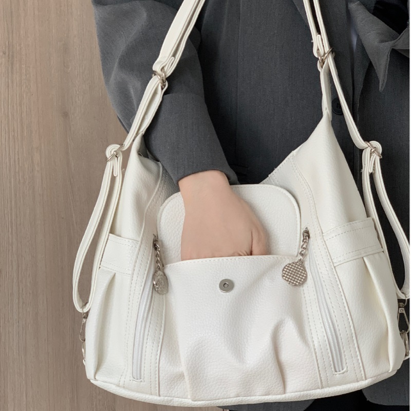 Double shoulder bag for men and women personalized simple and versatile single shoulder diagonal cross bag large capacity student travel bag