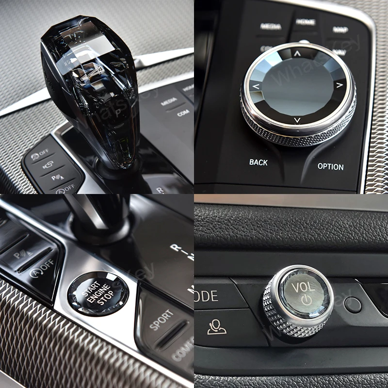 Crystal Gear Shift Knob set of 3 for BMW X5 G05 X5 E70 E71 X3 G20 G21 G28 F10 F30 F20 G01 G08 G02 G30 G29 G22 Chassis Car parts