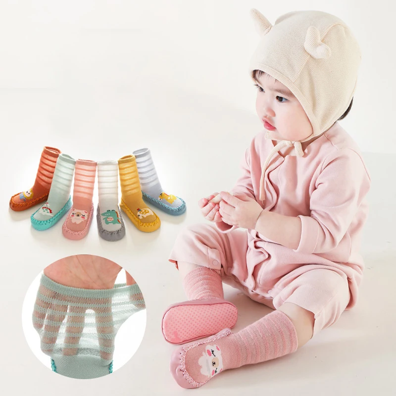 Baby Socks Shoes Spring Autumn Rubber Soles Floor Socks Breathable Mesh Stocking Anti-slip Casual Baby Girl Baby Boy Sneakers