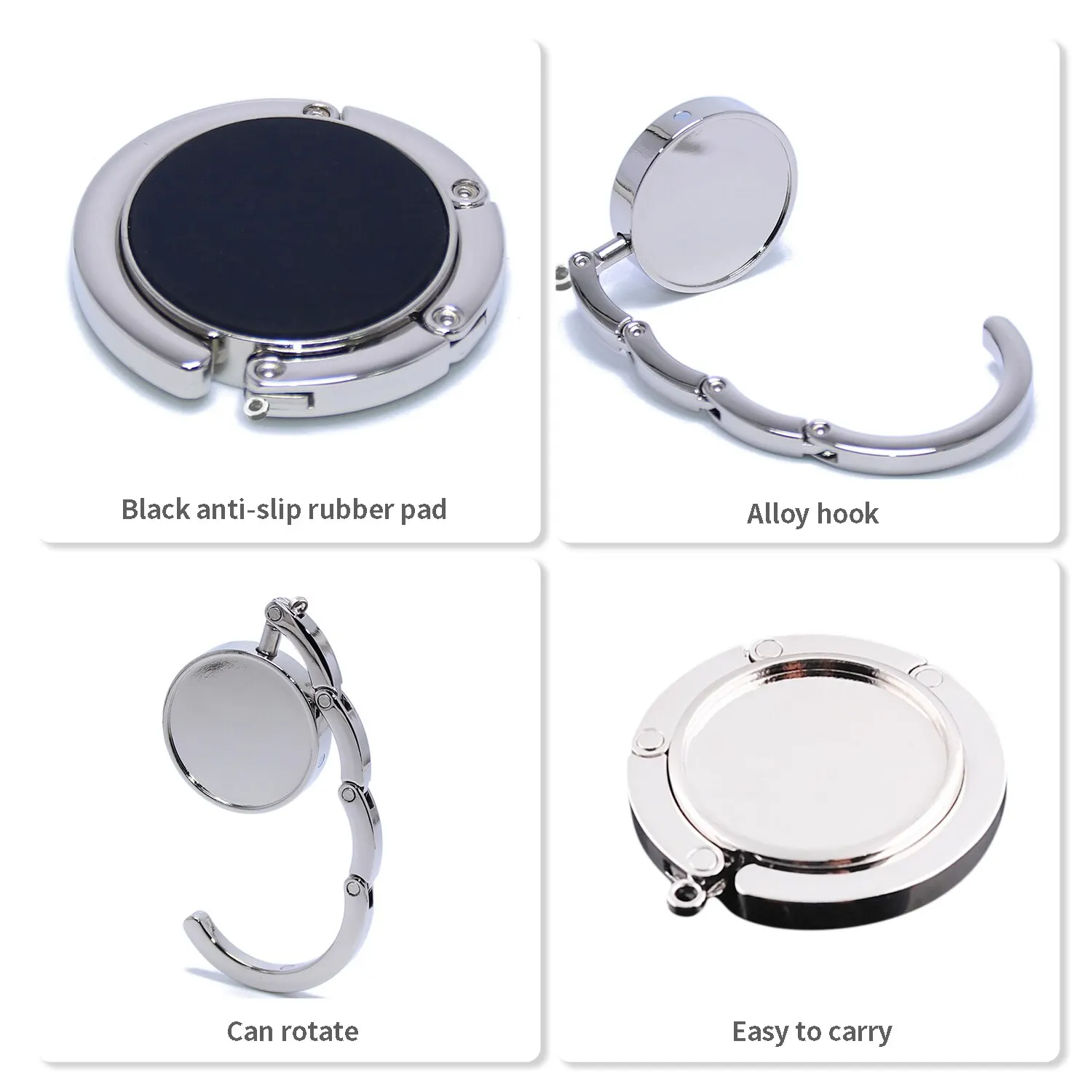 Portable Folding Bag Hanger Handbag Hook Holder Table Hook Crystal Alloy Purse Bag 2025 new Holder Circle Shape Bag Accessories