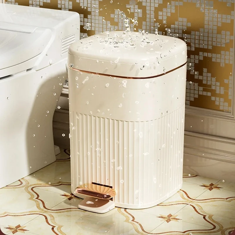 8/10/15L Light Luxury Trash Can with Lid Pedal Type Recycling Garbage basket For Large Capacity Kitchen Bathroom Trash Bin