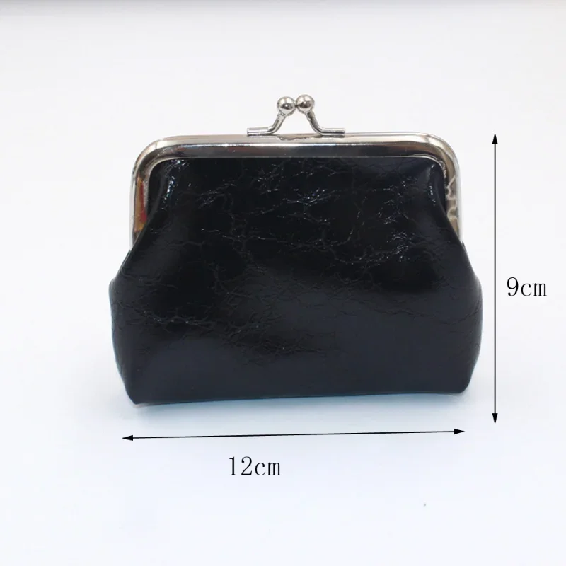 Coin Purse Oil Wax Leather Wallet 4 Inch Buckle Mini Wallet Coin Bag Lipstick Storage Bag Ladies ClutchBag Purses for Women