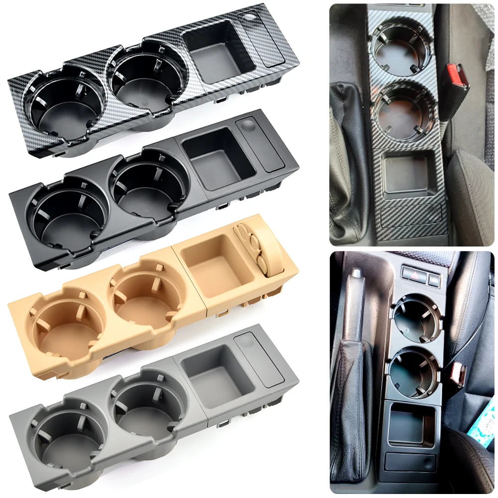 2025 New Double Hole Car styling Front Center Console Storage new Box Coin + Cup Holder For E46 Series 1999-2006 51168217953